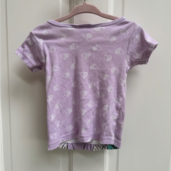 Disney 3T Girls Princess Belle Rapunzel Jasmine Purple Short Sleeve Pajama Top - Picture 7 of 7